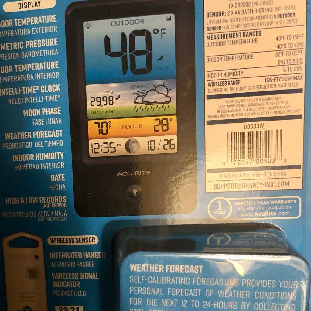 Wireless Color Forecaster with Temperature & Humidity B5657
