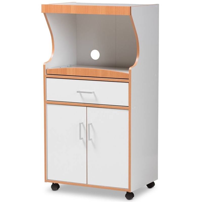 Beech Brown and White Kitchen Cabinet X64622