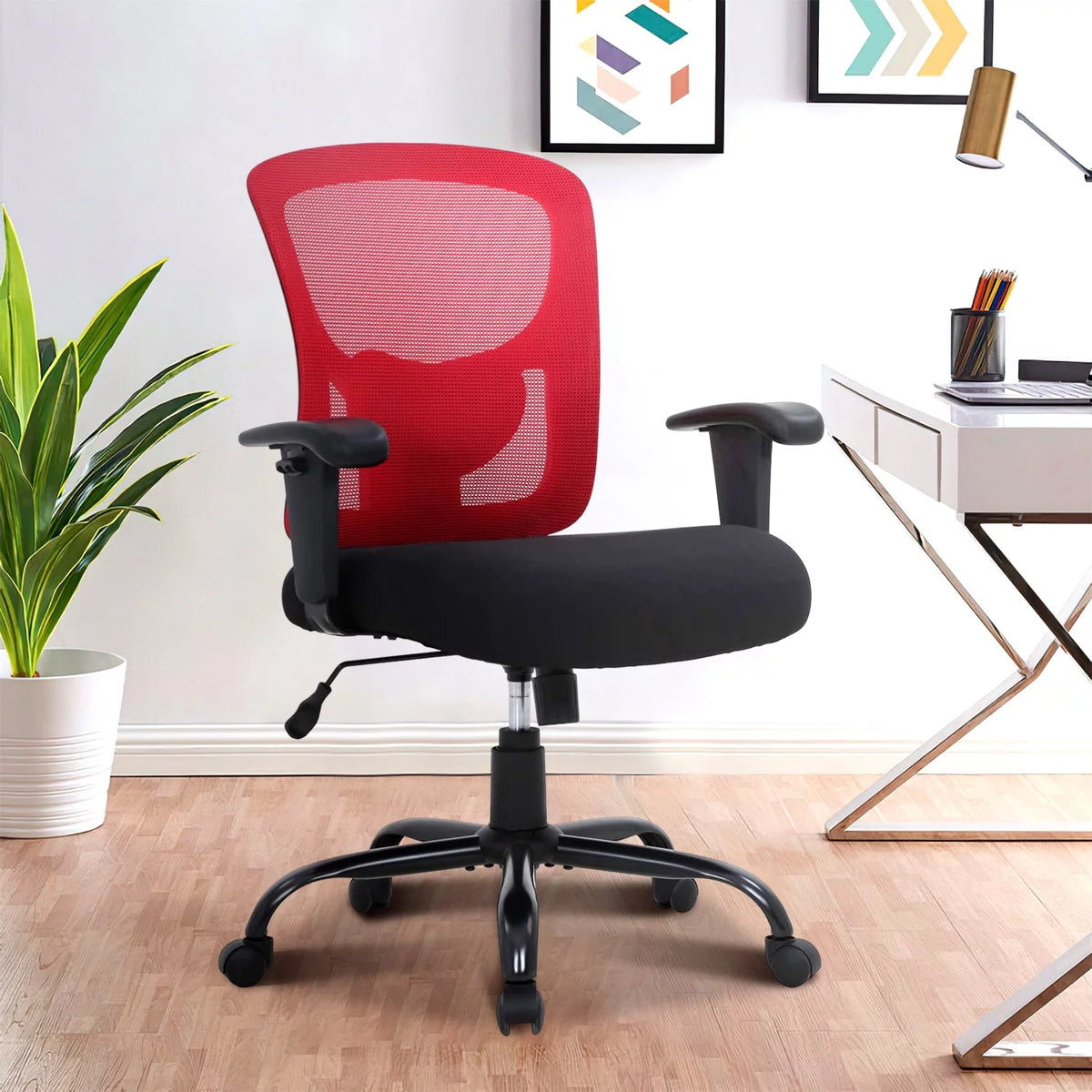 Big and Tall 400lbs Mesh Ergonomic Office Chair with Massage, Red M415689