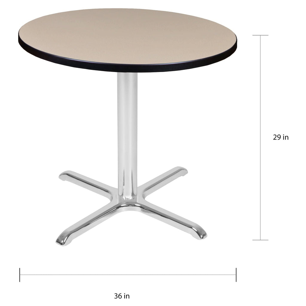 Maple/Grey Round X-Base Table Q71001