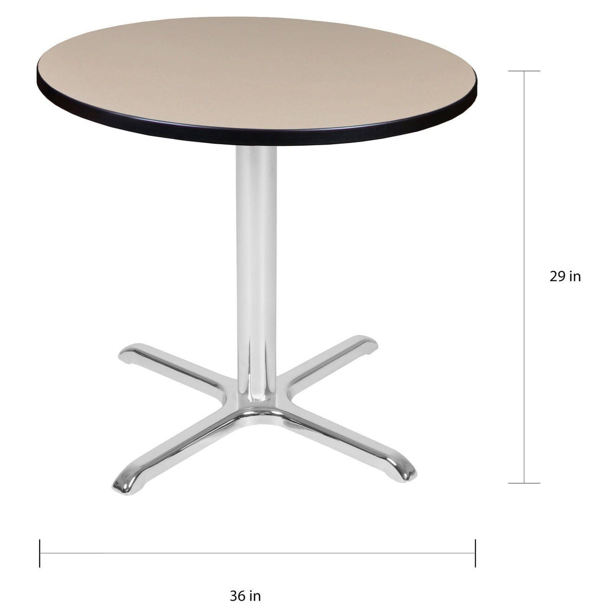 Maple/Grey Round X-Base Table Q71001
