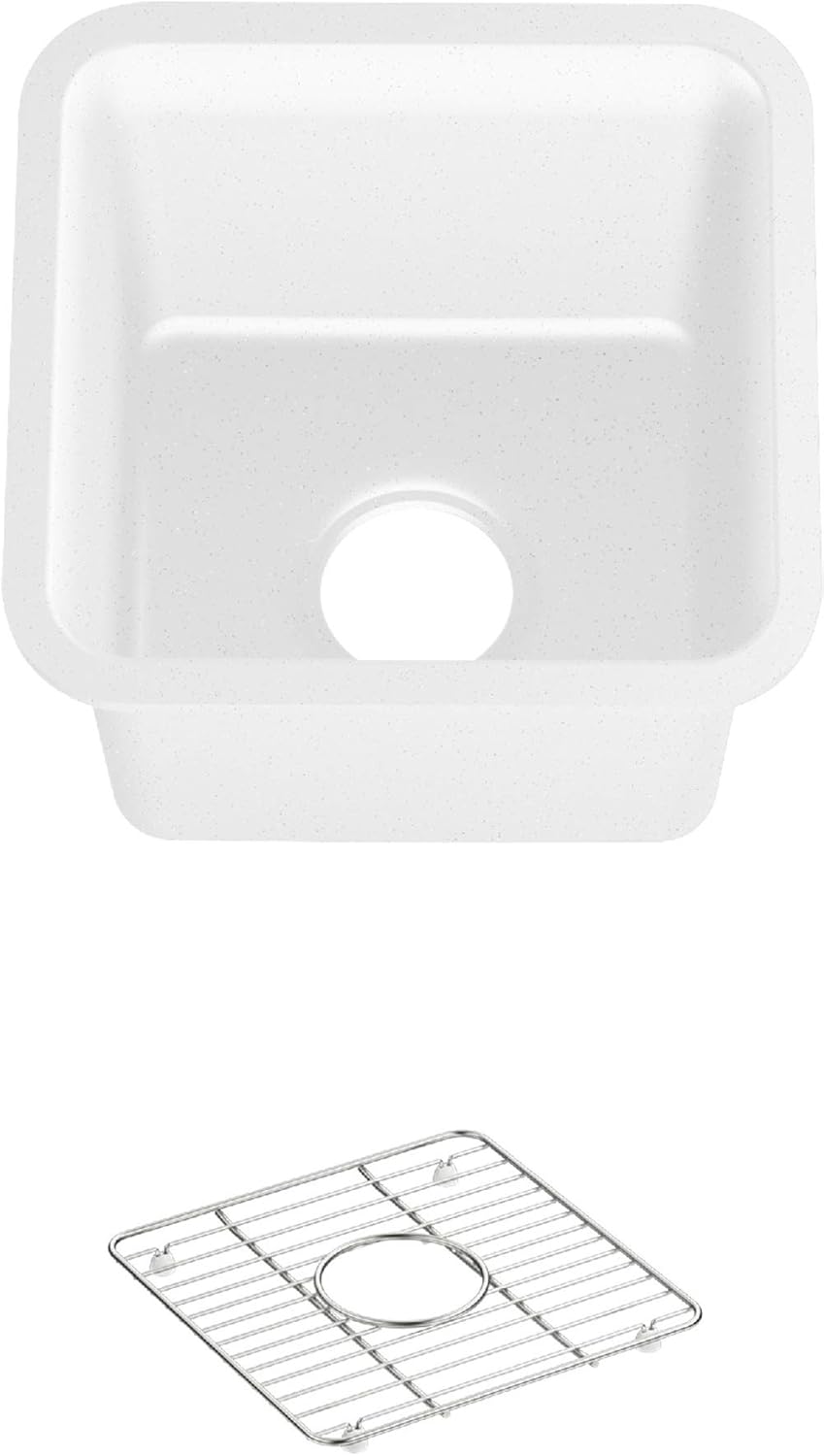 Matte Black 15 x 15 x 9-1/2 Neoroc under-mount bar sink N2623