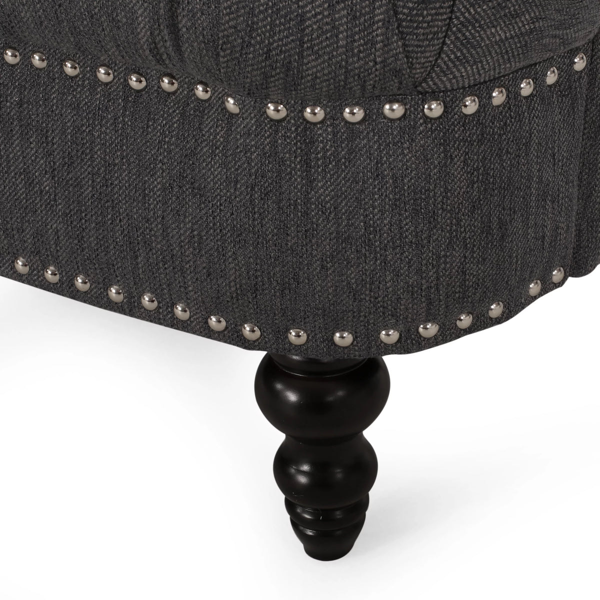 Charcoal Tufted 3 Seater Fabric Sofa A84148
