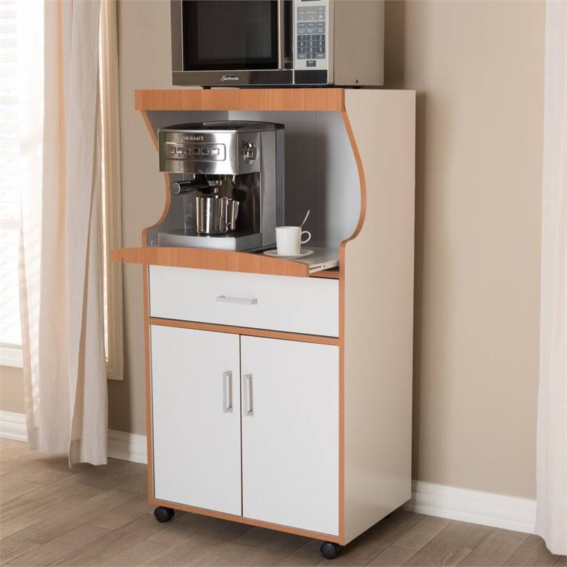 Beech Brown and White Kitchen Cabinet X64622