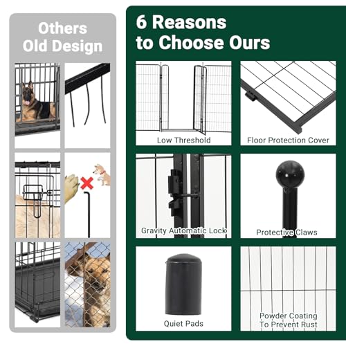 40 inch 18 Ft 8 Panels Heavy Duty Metal Dog Playpen P9901