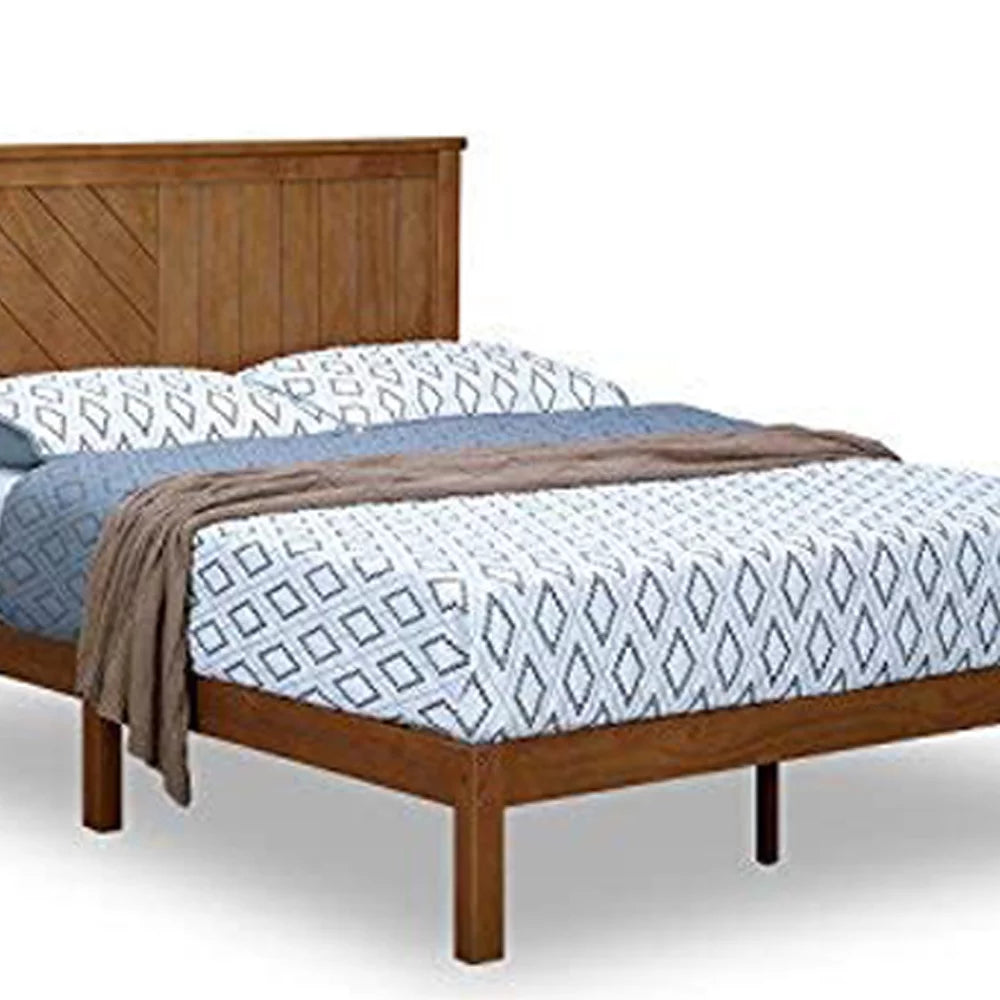 Solid Wood Platform Bed with Headboard King P491629