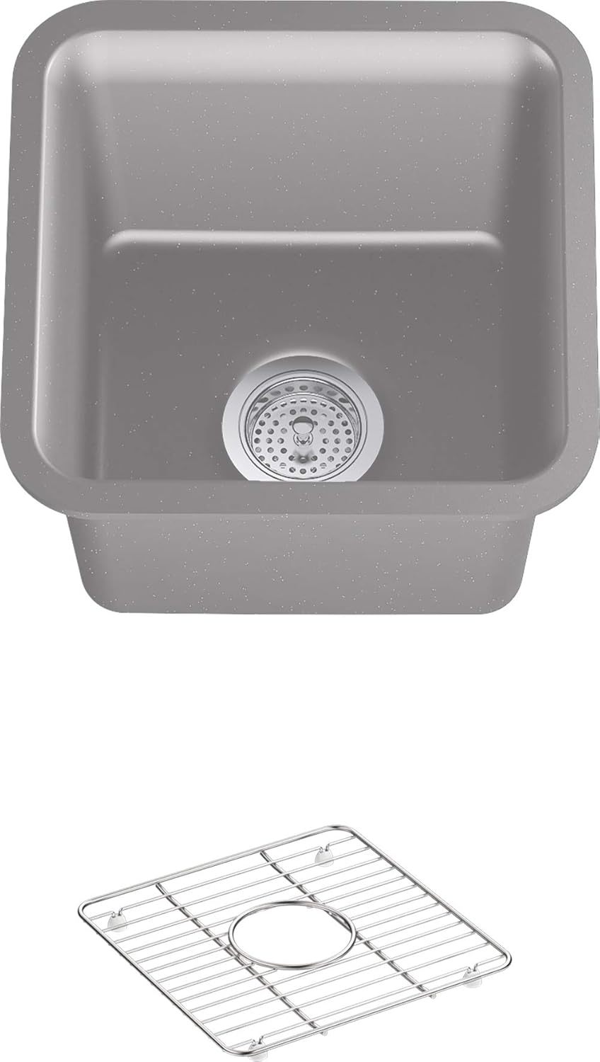 Matte Black 15 x 15 x 9-1/2 Neoroc under-mount bar sink N2623