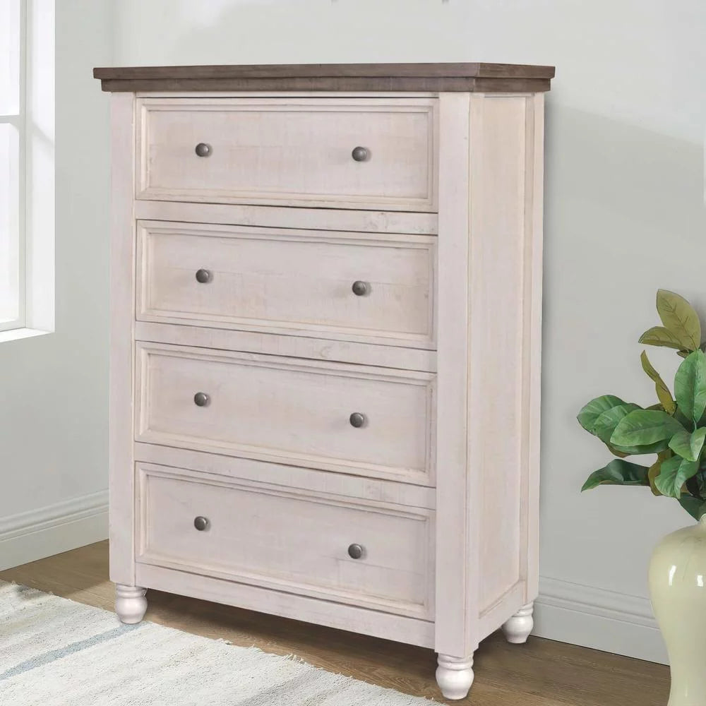 Rustic French 4 Drawer Solid Wood Dresser H8990