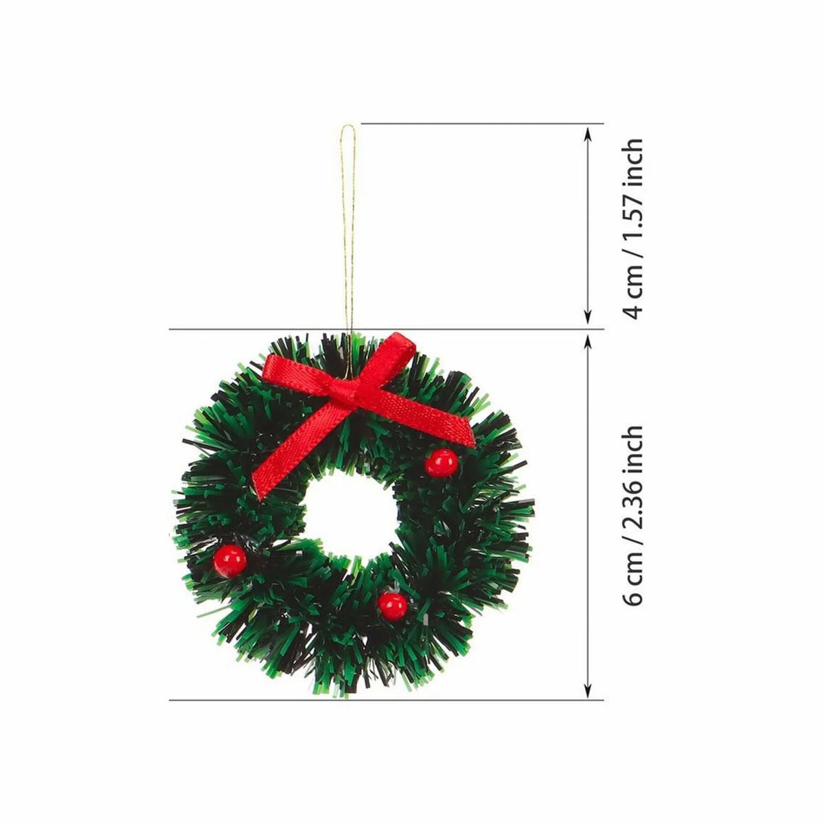 10pcs Mini Wreaths Green Dollhouse Decorations E899445