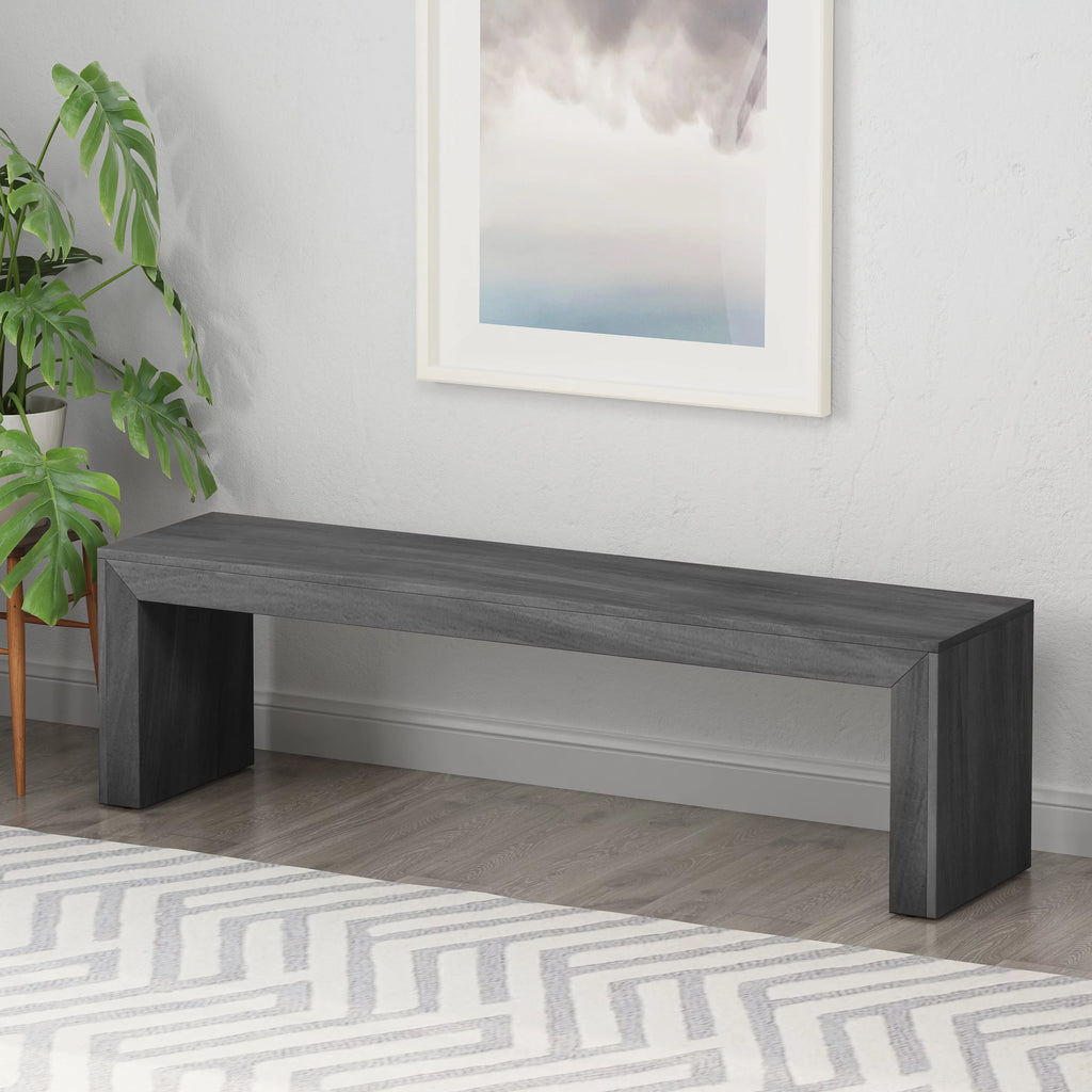 Rustic Acacia Wood Dining Bench R5961
