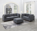 Modular Corner Sofa Set with Ottoman, Ash Gray Chenille Z355