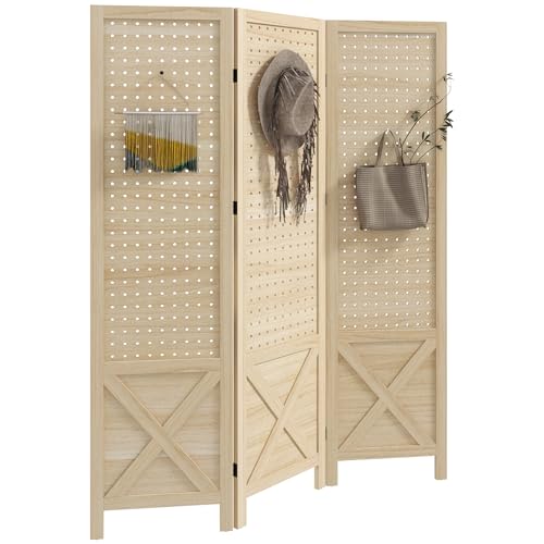 4 Panel Wood Folding Privacy Screen Z445568