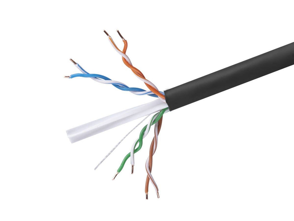 1000ft Cat6 Bulk Bare Copper Ethernet Cable Black J515554