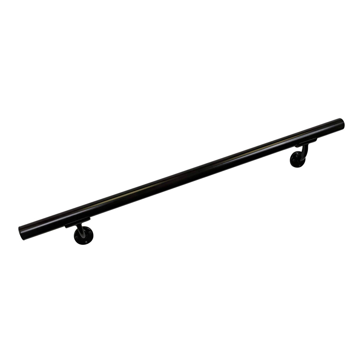Satin Black Aluminum Handrail Section with Mounts S5187