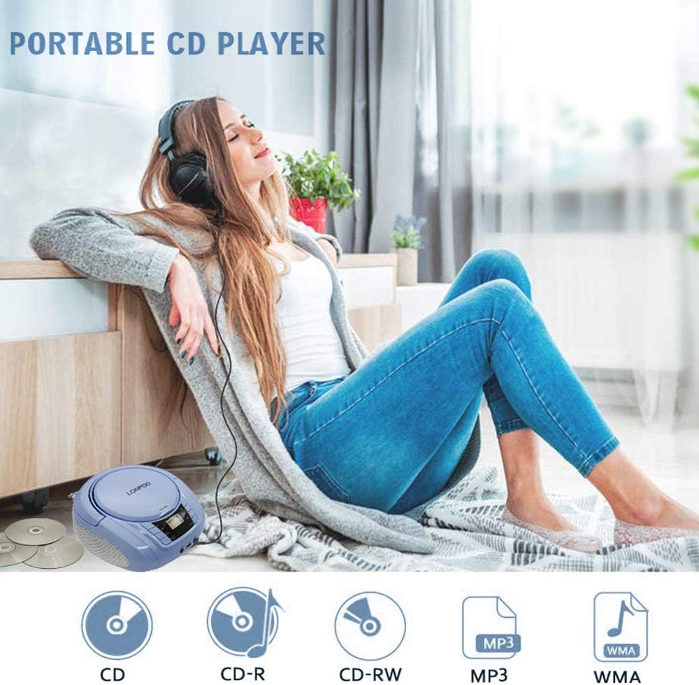 CD Player Boombox Portable Stereo Audio Morandi Blue Pack of 2 K40228