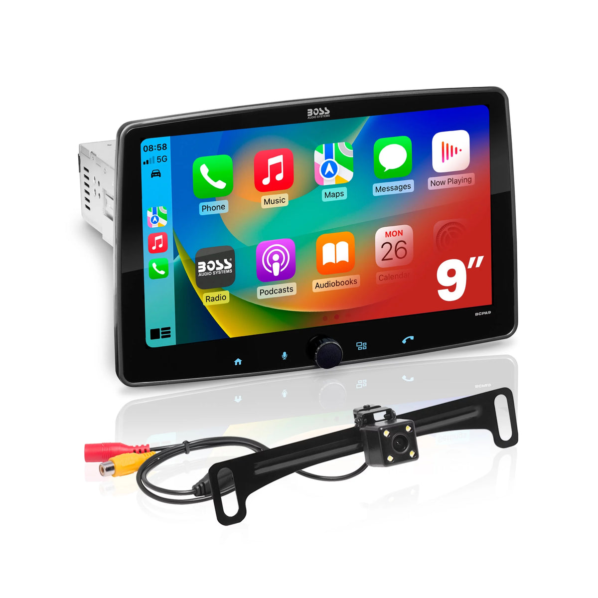 1 Din CarPlay Android Auto Stereo with Backup Camera N539043