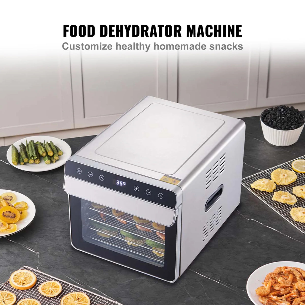 6 Tray Stainless Steel Food Dehydrator Machine W596