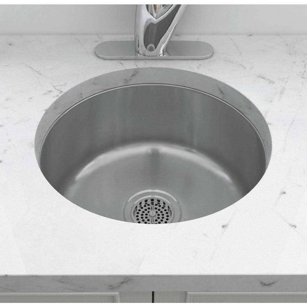 17-1/8x22 Circular Undermount Stainless Steel Bar Prep Sink C614