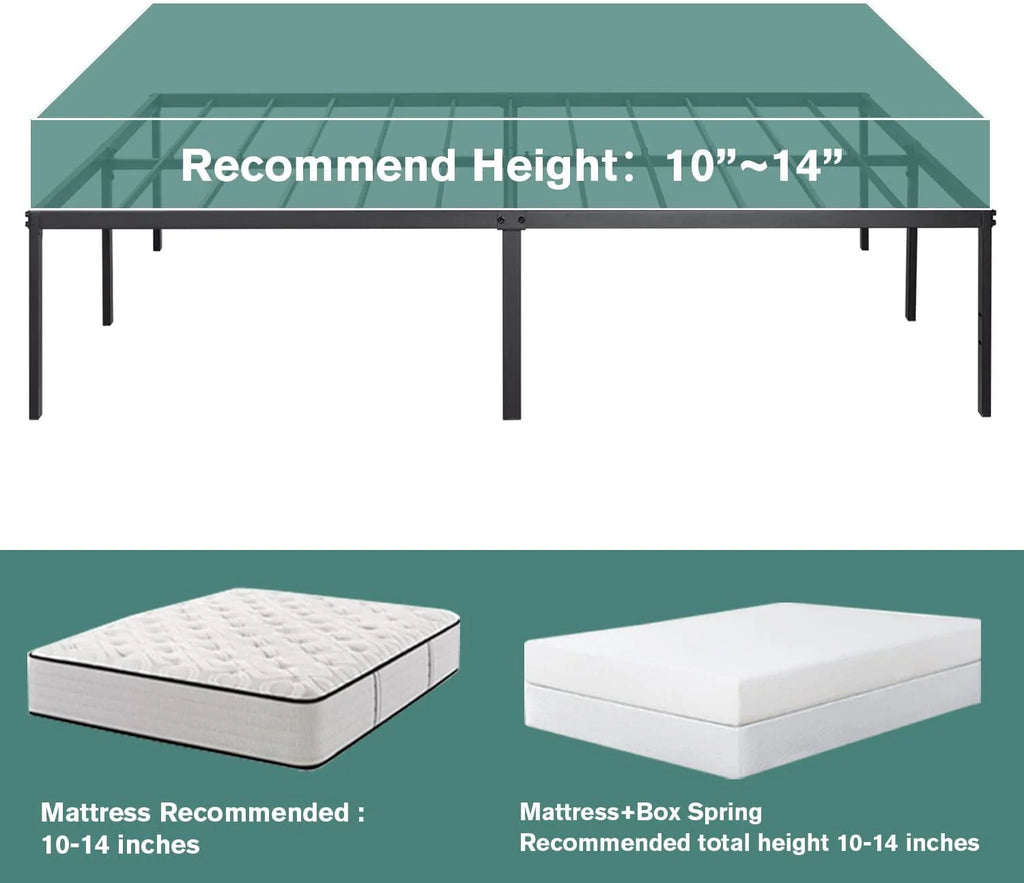 Heavy Duty Full Size Metal Platform Bed Frame with Under Bed Storage I935