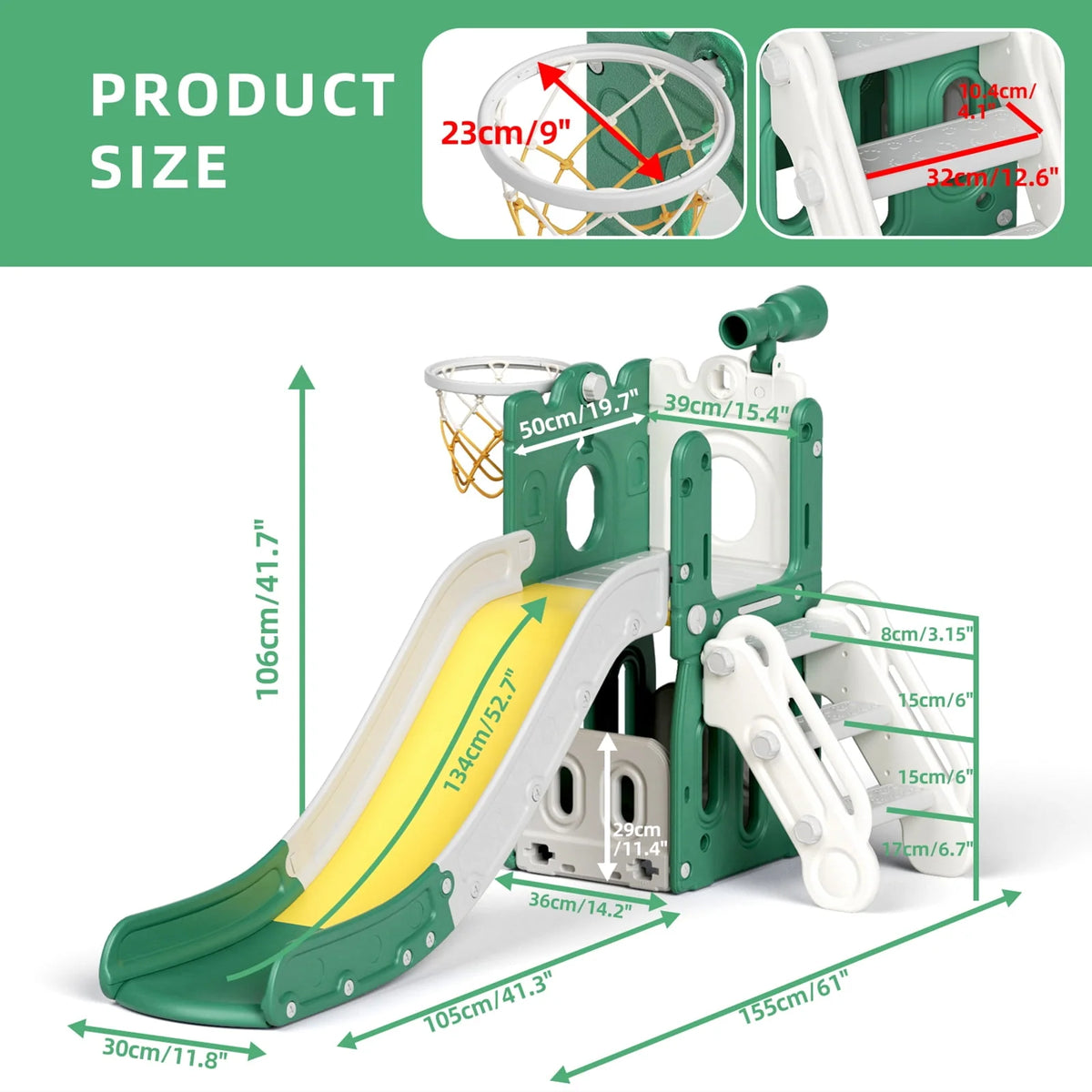 Toddler Slide Set with Basketball Hoop and Ball Z990038