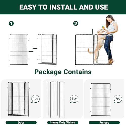 40 inch 18 Ft 8 Panels Heavy Duty Metal Dog Playpen P9901