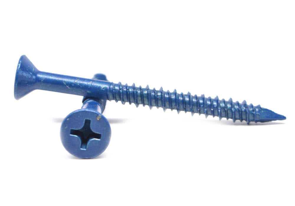1/4x22 x 2 3/4x22 Concrete Screw Phillips Flat Head Low Carbon Steel Blue Polymer D99871