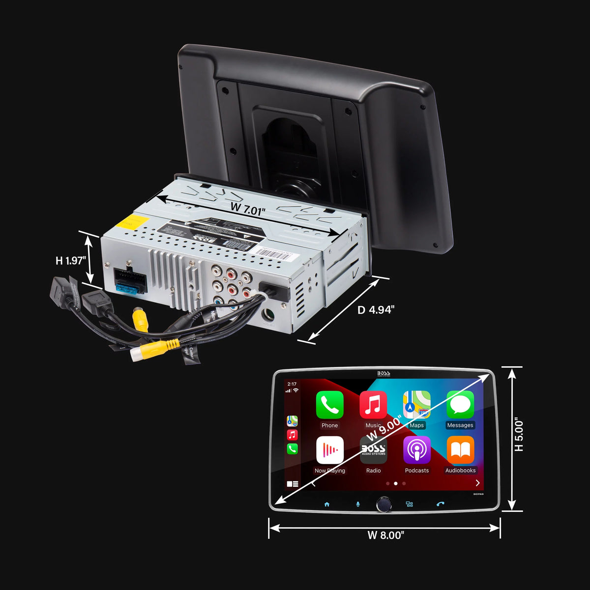 1 Din CarPlay Android Auto Stereo with Backup Camera N539043