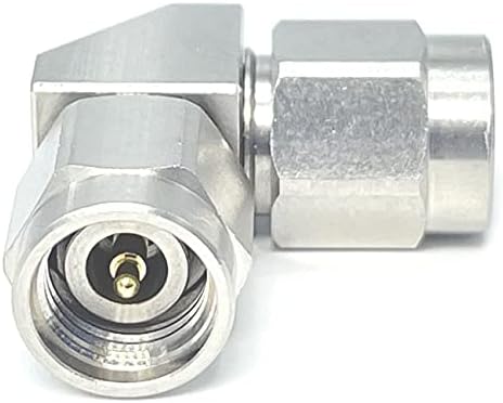 2.92 mm Male to 2.92 mm Male Adapter, Right Angle, DC to 40 GHz, 50 Ohm, Stainless Steel Body R222