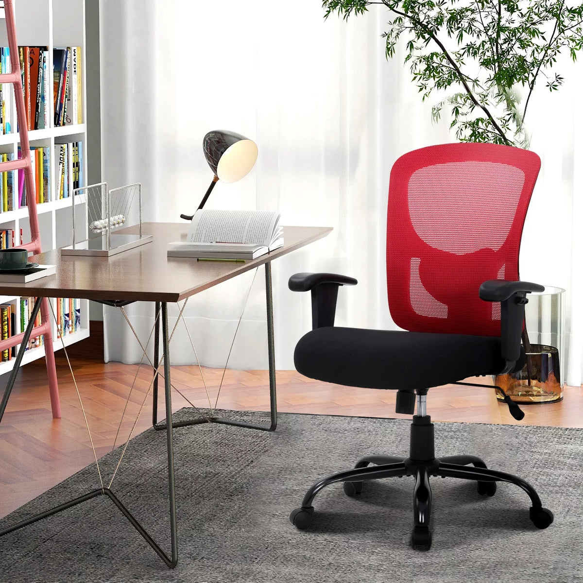 Big and Tall 400lbs Mesh Ergonomic Office Chair with Massage, Red M415689