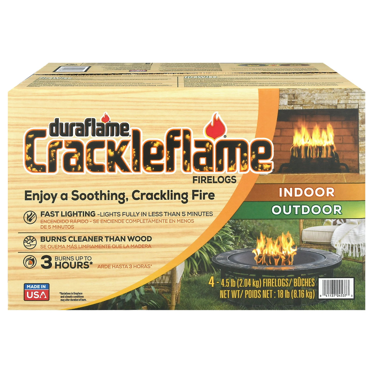4.5lb Firelogs, 3 Hour Burn, 4-Pk G402