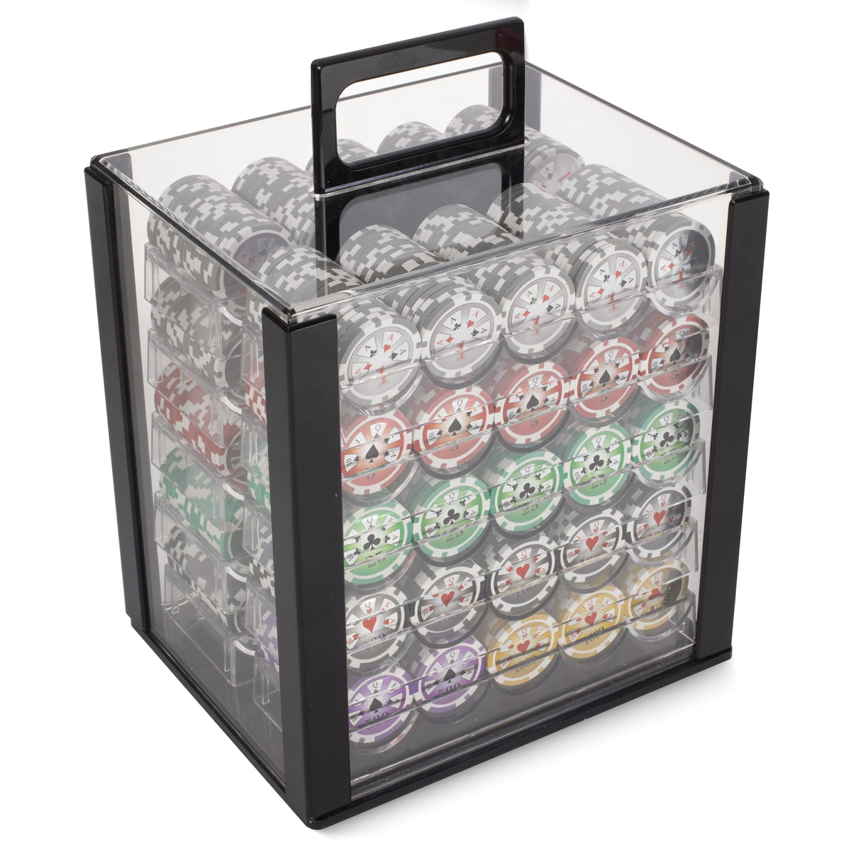 1,000 Ct 14g Clay Composite Poker Set with Acrylic Display Case A520948