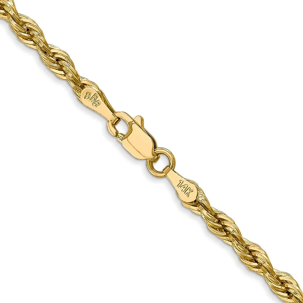 10K Yellow Gold Rope Chain Necklace 18" E4682