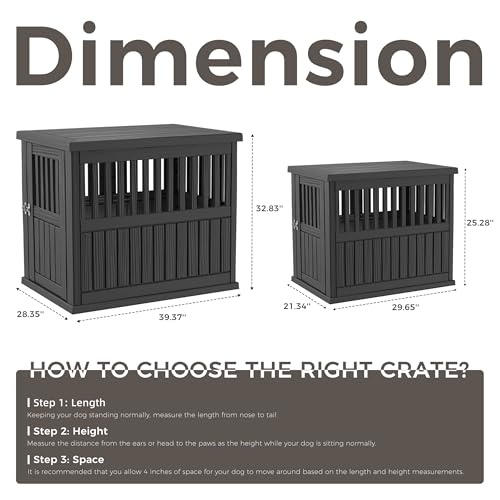 Dog Crate Furniture End Table with Lockable Latch O76858