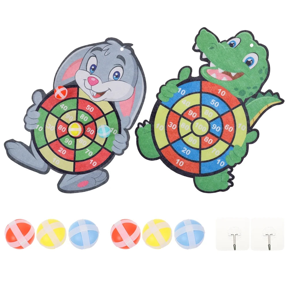 2 Sets Dart Board Game with Sticky Balls W55487