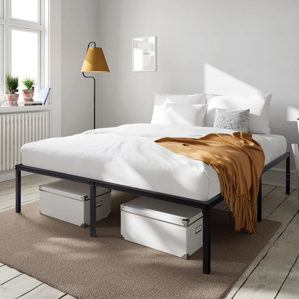 Heavy Duty Full Size Metal Platform Bed Frame with Under Bed Storage I935