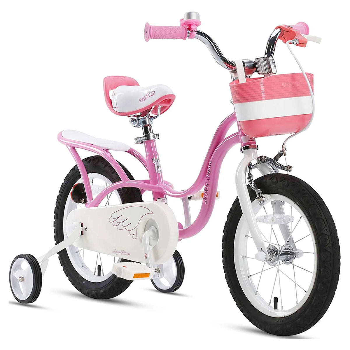 Light Pink 16 Girl's Bicycle with Training Wheels and Basket T6589