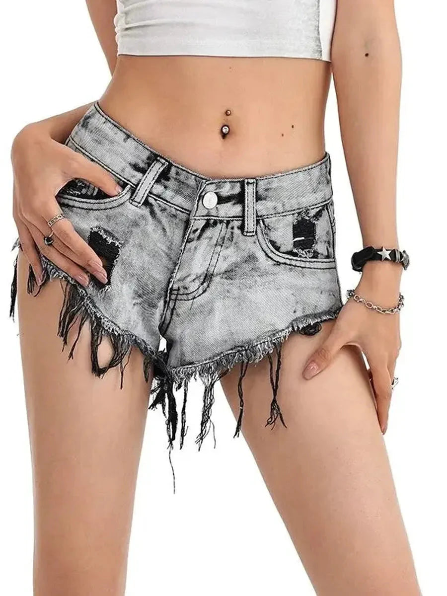 Distressed Ripped Denim Shorts X280