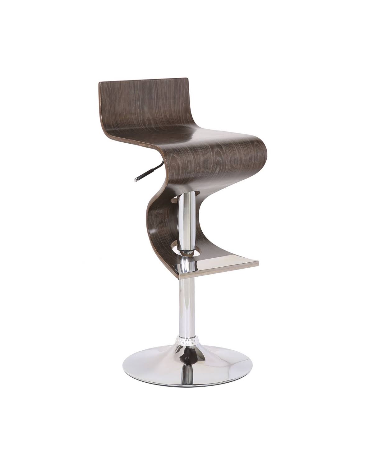 Weathered Oak Adjustable Swivel Bar Stool in Brown I44649