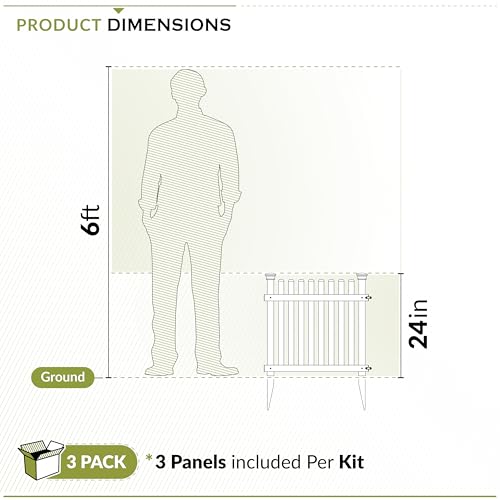 White Vinyl 3 Panels Garden Fence Kit Z7246