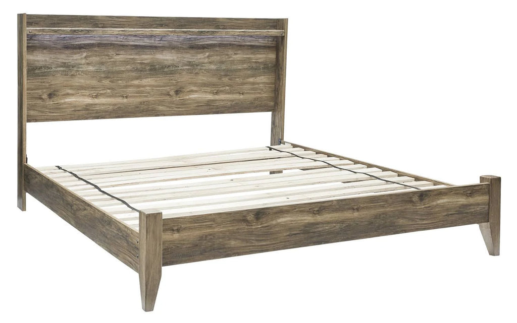Brown King Panel Bed I8187