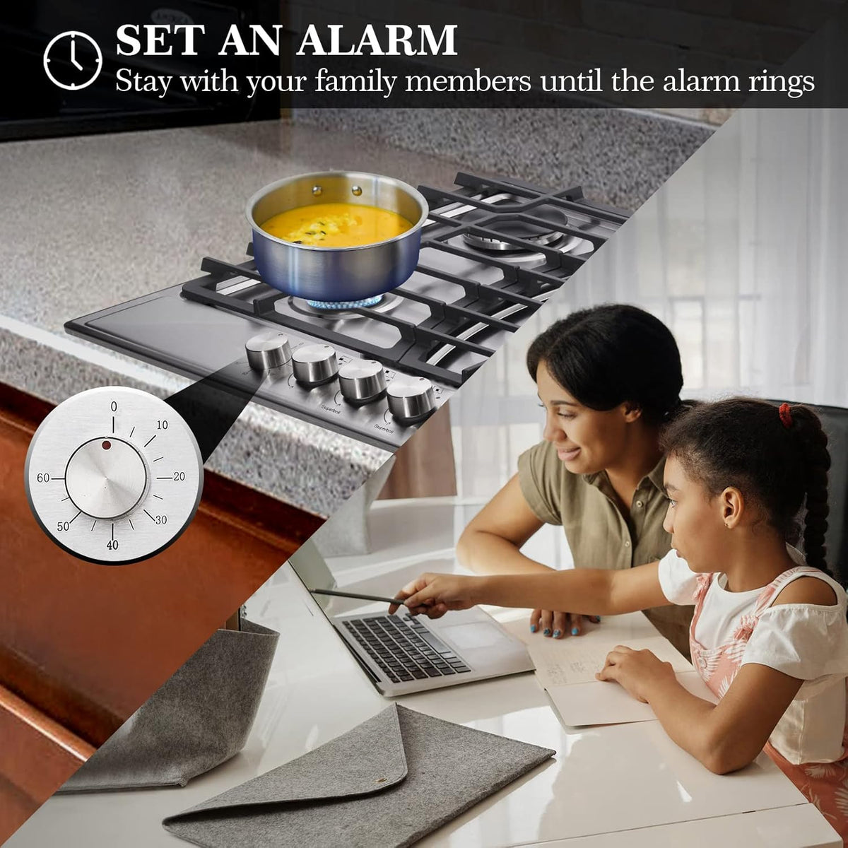 30 Inch 5 Burner Stainless Steel Gas Cooktop K58927