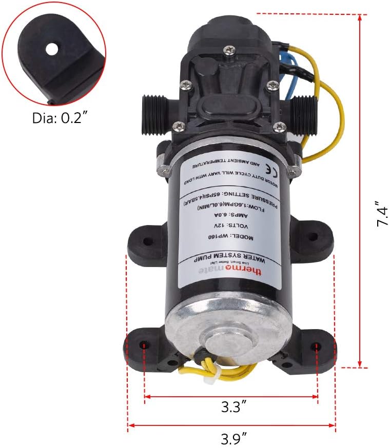 1.6GPM Diaphragm Water Pressure Booster Pump 12V DC L535864