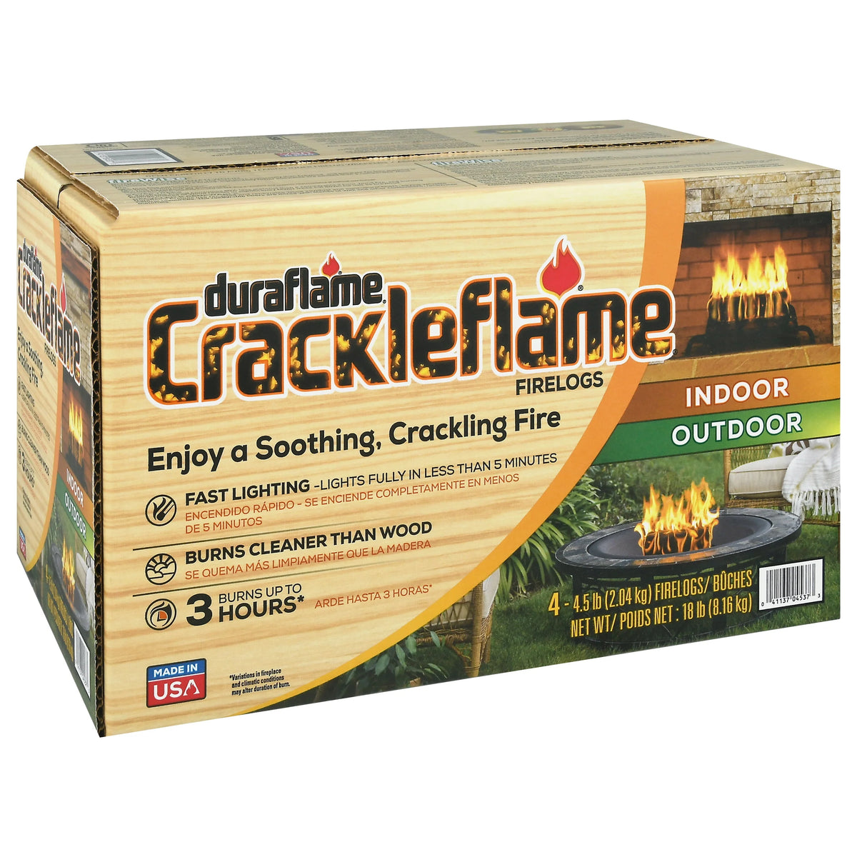 4.5lb Firelogs, 3 Hour Burn, 4-Pk G402